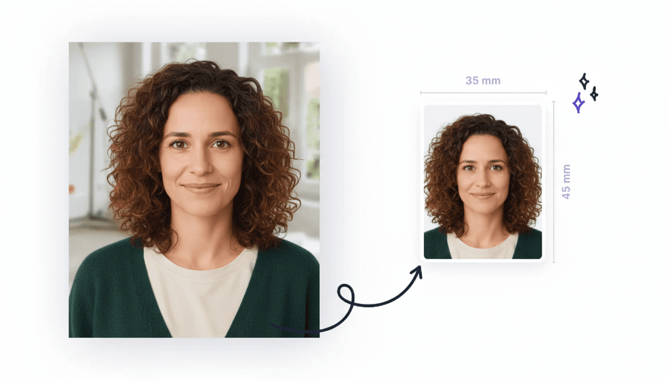 35x45 mm Visa Photo Example 35x45 mm visa photo size example with correct dimensions and background